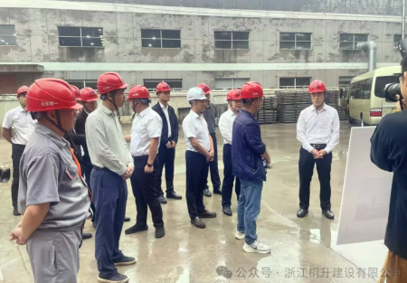 桐鄉市委書記于會游一行蒞臨我公司石門鎮晟美特健康科技有限公司工程調研